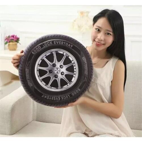 3D Car Tyre Cushion Artificial Simulated Tyre Floor Mat Soft Plush Toy Creative Chair Cushion Stuffed Baby Gift House Decor