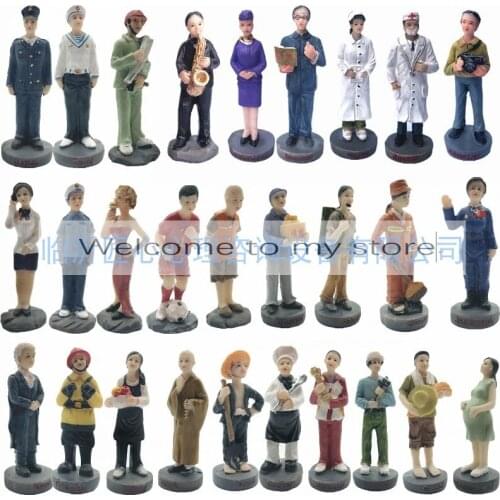 Psychological sand sandbox game with Sandplay resin figures chased criminals call the doctor monks nanny 28pcs/set
