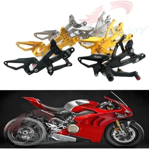 Motorcycle CNC Adjustable FootRest For DUCATI PANIGALE V4/s/r Racing Front Pedal 2018 2019 2020