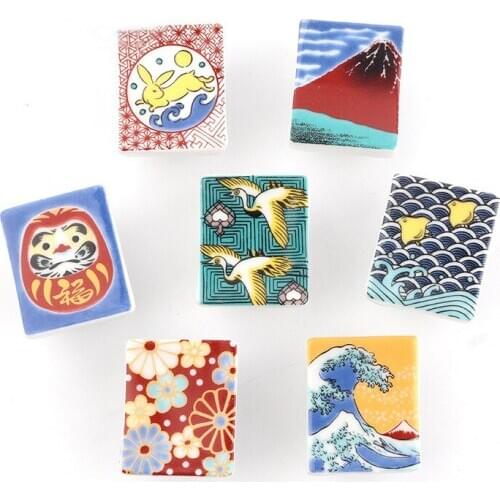 Hand-painted Ceramic Handles Square Wardrobe Cabinet Cherry Handle Knobs Kitchen Garden Door Drawer Pulls Furniture Hardware