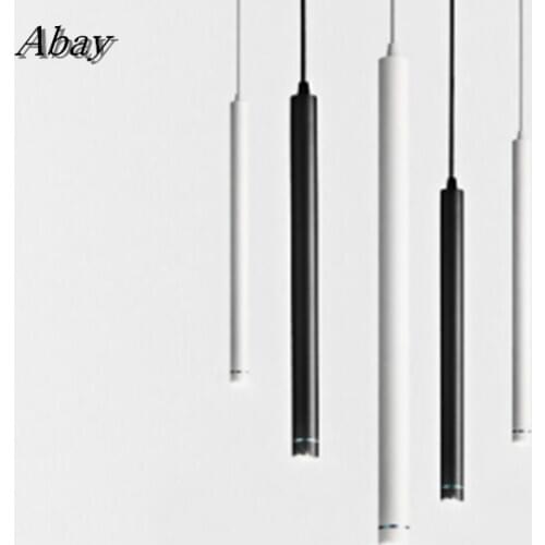 Dimmable LED Pendant Lamp Long Tube Lamp Island Dining Room Shop Bar Decoration Cylinder Pipe Pendant Lights Cord Pendant Lamps