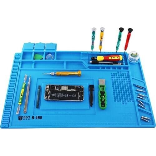 Heat Insulation Silicone Pad Desk Mat Maintenance Platform Working Mat Heat-resistant Soldering Station Magnetic Repair