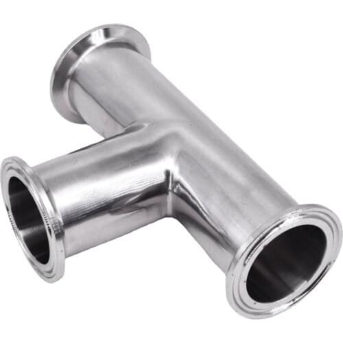 12.7/19/25/32/38/45/51mm Pipe OD 0.5" 1.5" 2" Tri Clamp Tee 3 Way Connector Sanitary Pipe Fitting SUS304/316 Stainless Homebrew