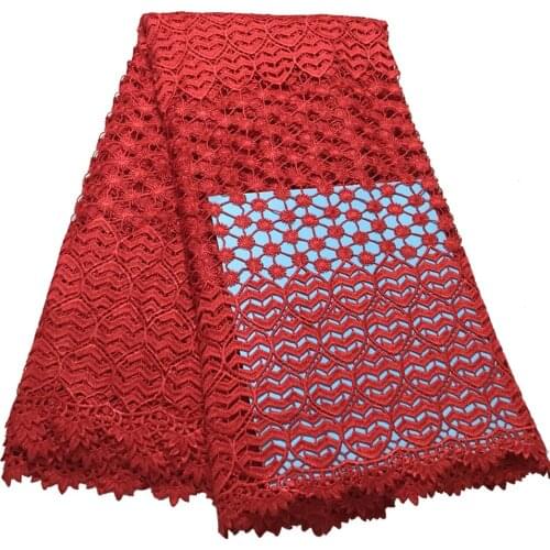 High Quality Wisp Spatial Pattern Nigerian Lace Fabrics 5 Yards Hollow-Carved Cotton Embroidered African Textile 1612D6