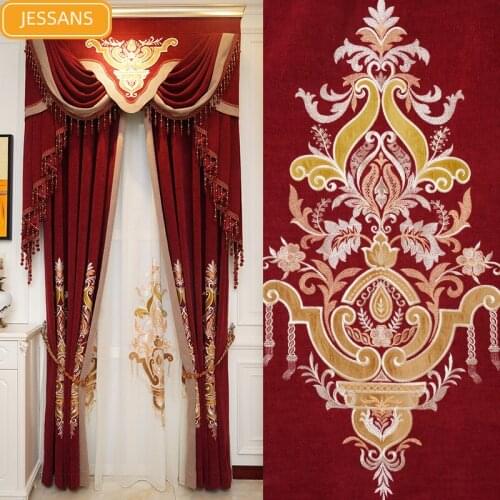 European-style High-end Jacquard Chenille Blackout Curtains for Bedroom and Living Room Customized Products Valance