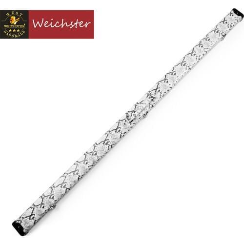 Weichster One Piece Snooker Pool Cue Case 1pc Two Section Snake Skin White