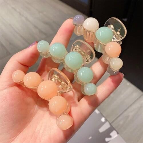 Sweet Candy Color Hair Claws Acrylic Clamps Crab Clips Women Girls Ponytail Holder Hairpins Headwear Makeup Styling Accessoires