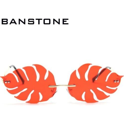 2020 New Leaf Rimless Women Sunglasses Cat Eye Vintage Sun Glasses Lens Womens Eyewear Brand Designer Streetwear Oculos Feminino