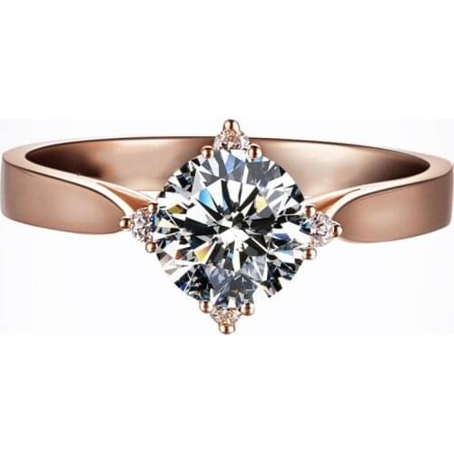 925 Sterling Silver Ring Jewelry Women Elegant Exquisite Luxury Rose Gold Gift Original Design Wedding Engagement Diamond