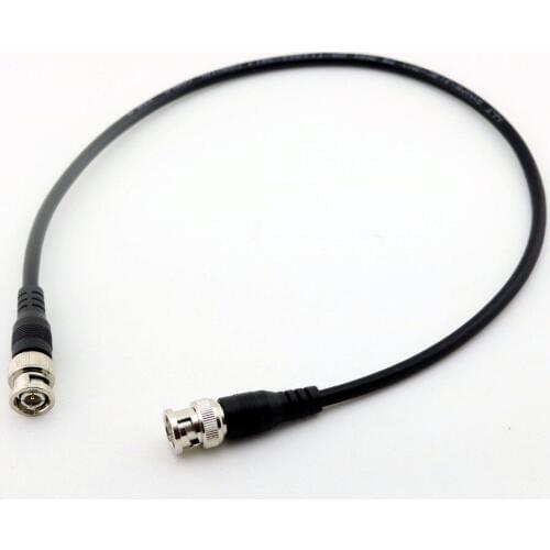 1pc BNC Male to BNC Male Plug 75ohm Coaxial Male to Male Extension Cable for CCTV Cameras 1.5ft/50cm Black
