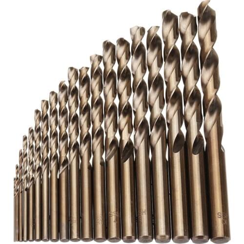 19 sets of 1-10mm HSS M35 cobalt twist drill bits for metal wood drills