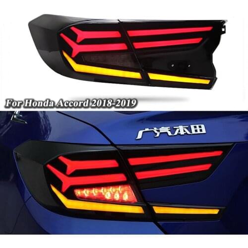DNO Car LED Taillight For Honda Accord 2018 2019 2020 12V Rear Running Lamp Brake Reverse Dynamic Turn Signal Taillamp