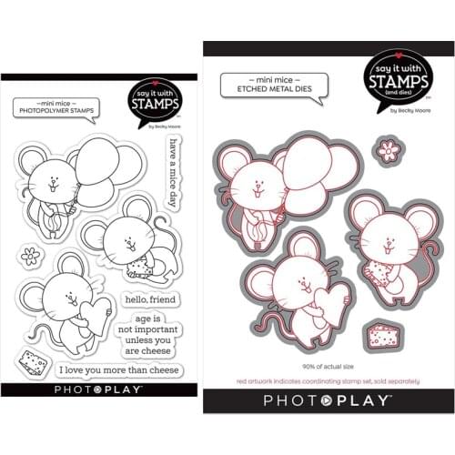 CH 2021New Arrival MINI MICE Stencils die and stamps for DIY Scrapbooking/photo Album stamps Decorative Embossing DIY Ca