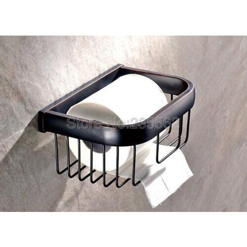Wall Mounted Black Oil Rubbed Brass Bathroom Accessory Toilet Paper Holder Roll Holder Basket lba533
