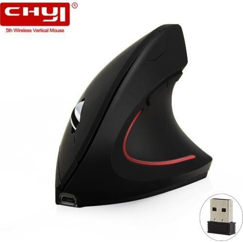 CHYI Ergonomic Vertical Wireless Mouse Rechargeable Optical Gaming Mice 1600DPI USB 5D Mouse With Mouse Pad For PC Laptop