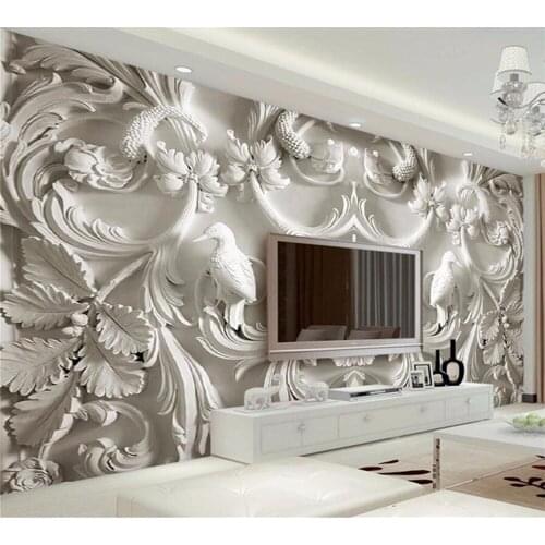 Beibehang modern painting for background photography HD flowers embossed 3D visual effects hotel badroom wall wallpaper mural