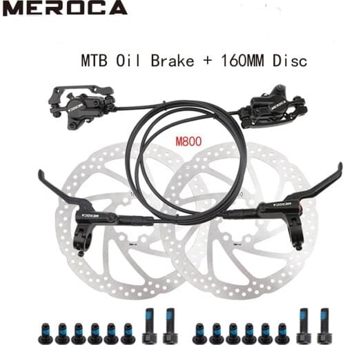 MEROCA M800 MTB Hydraulic Brakes 800/1400mm FR with 160mm Disc Mountain Bike Oil Pressure Caliper Clamp Brake