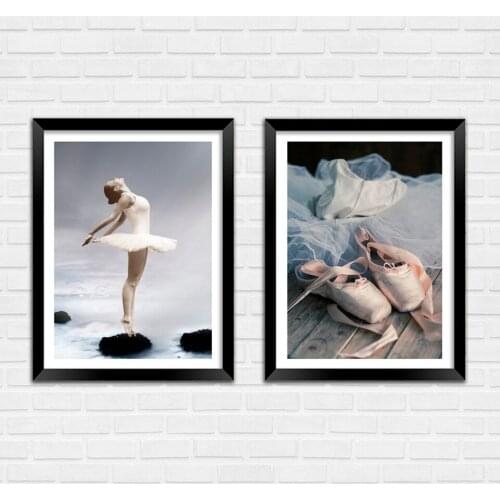 HD Elegant Ballet Dancer Posters And Prints Photo Nordic Style Girl Portrait Shoes Wall Art Pictures Canvas Painting