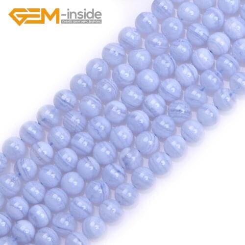 Round Natural Chalcedony Beads Natural Stone Beads 6mm-12mm Loose Bead For Bracelet or Necklace Making Strand 15" Wholesale