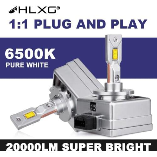 HLXG Light Bulb D1S D1R D2S D2R D4S D4R LED Mini 1:1 Canbus Update Kit Auto 90W 20000LM D3S D3R Car Headlight 6500K Cold White