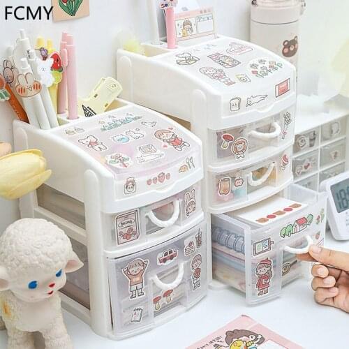 Office Desk Multi-layer Storage Box Plastic Drawer Storage Cabinet File Debris Storage Box Cosmetic Container Home Office Case