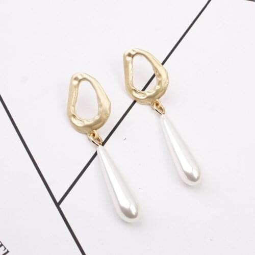 Fashion Bohemian Gold Metal Wedding Earrings For Women New Simulated Pearl Earrings Jewelry