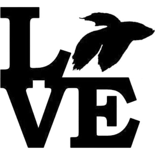 Betta Love Fashion Stickers Car-Styling Decor Sunscreen Waterproof Decal Auto Accessories Vinyl,12cm*14cm