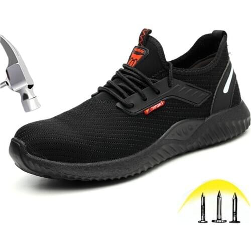 Indestructible Safety Shoes Mens Steel Toe Lightweight Breathable Work Sneaker Puncture Proof Industrial Outdoor Sport Footwear