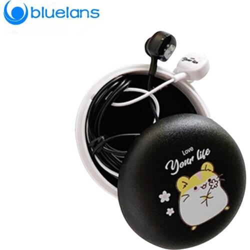 2021 New Cartoon Cute 3.5mm Jack Wired In-ear Headphones Childs Earphone With Storage Box for IPhone Xiaomi OPPO vivo Redmi