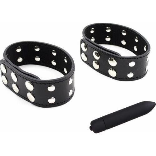 New set PU Leather hand cuff BDSM bondage restraint Exotic Accessories Tool Slave egg bullet vibrator sex toy for man woman