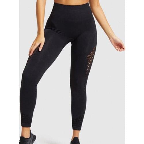 Solid Color Women Pants Leggings Elastic High Waist hollow out Skinny Pants Seamless Leggings for Women Slim Pants pantalones