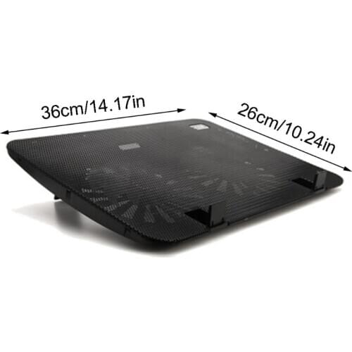 Metal Panel Dual Fan Notebook Cooler Laptop Cooling Pad Slim Stand for 15.6\" PC Q81F