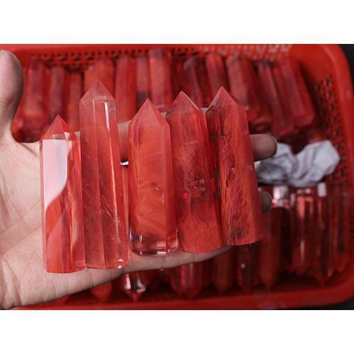WHOLESALE PRICE! 3kg RED SMELT QUARTZ CRYSTAL Point Wand HEALING From China