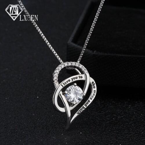 LXOEN Romantic White Color Inlay Zircon Pendant Necklaces Heart Shape Best Gift Jewelry for Women