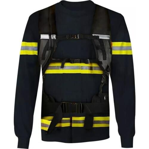 Drop ship 2020 New Fashion Long Sleeve Outerwear Cosplay Firefighting 3D Printed Men Women Hip Hop Boys Streetwear Sweatshirts