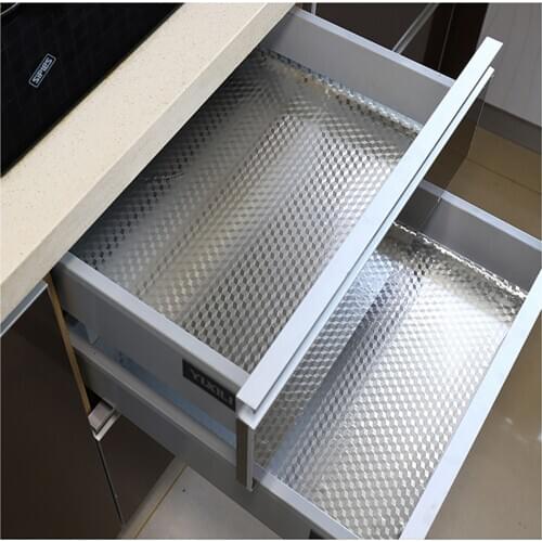 Sliver Kitchen Backsplash Sticker Aluminum Foil Peel Stick Paper Wall Paper DIY Drawer Cabinet Shelf Liners 15.8inch X 78.7inch