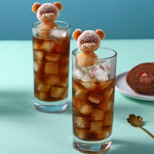 Net celebrity bear ice cube mold silicone ice bear household ice cream chocolate coffee milk tea grinding tool ice tray artifact