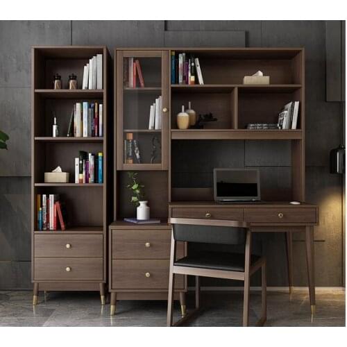Home simple desktop computer desk study desk with bookcase modern corner desk desk bookcase combination
