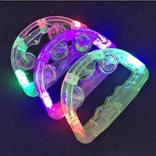 Luminous toys Colorful LED Flashing Baby Rattle Hand led Light Up LED Tambourine party supplies Party wedding decoration