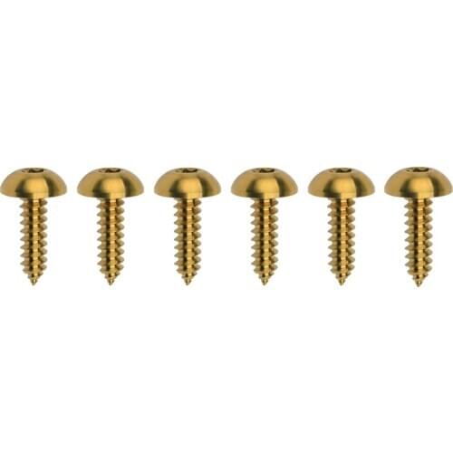 6Pcs Titanium Bolts M5x17 20mm Self-Tapping Button Torx Half Round Head Screw for Motorcycle Bike Fasteners