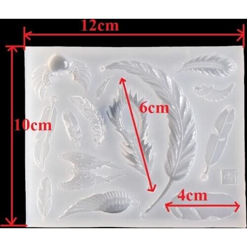 XCDIY Silicone Mold for jewelry Feather charms pendant Epoxy Resin Jewelry Mould Making Craft Moulds Tools