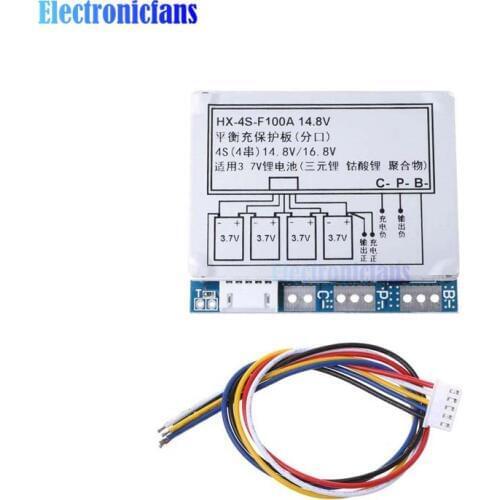 4S 100A 12.8V/14.8V Li-ion Lithium 18650 Battery BMS PCM Protection Board with Overcharge and Over Discharge Protection