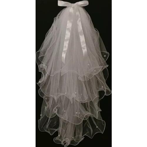 Short Tulle Cheap Bridal Veil With Comb 2021 Sale Wedding Accessories Mariage 2 Layers White Ivory Cheap Stock Simple for Women