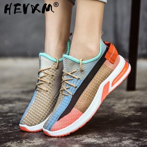 Flying Weave Women Sneakers Platform Sports Luxury Designer color match Breathable Mesh Casual Shoes lace up Running Shoe 2hb6
