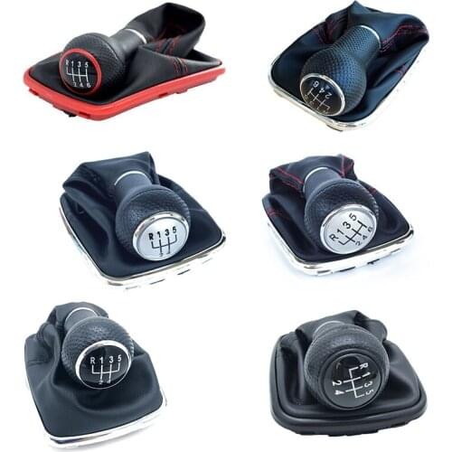 12MM 5/6 Speed Gear Shift Knob Lever Shifter PU Leather Gaitor Boot For Volkswagen VW 1999-2004 Golf 4 IV MK4 GTI R32 Bora Jetta