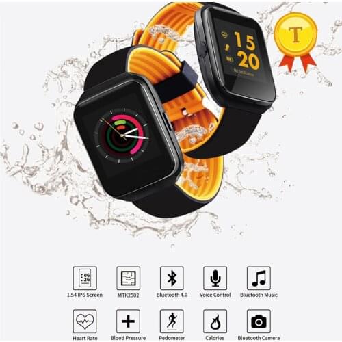 2018 best 1.54 Inch IPS Screen Bluetooth SmartWatch support Heart Rate Blood Pressure Monitor Pedometer Wrist band pk mi band 2