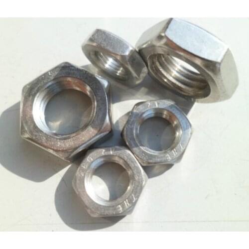 4pcs M11 M13 M14 M15 M16 M17 hexagon flat nuts fine pitch small thin tooth hex female screw stainless 5mm-8mm thickenss