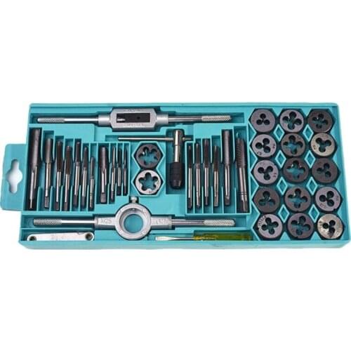 40Pcs Hand Tools M3-M12 Tap Die Set Screw Thread Metric Taps Wrench Dies Diy Kit Wrench Screw Threading