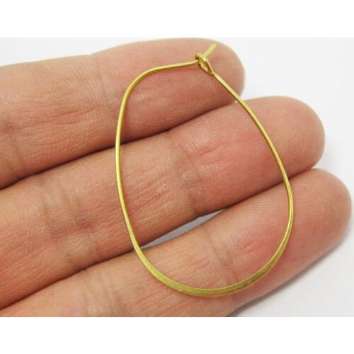 50pcs Brass ear wire 40x29mm Oval Raw brass Earrings findings R216