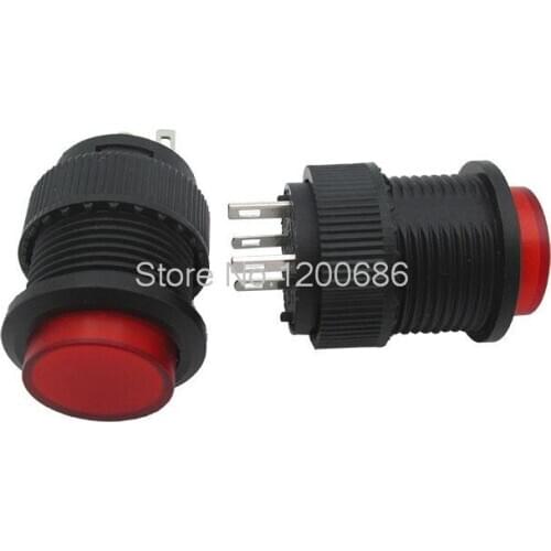 503AD with lamp self-locking switch button switch / round 16MM 3A / 250V red
